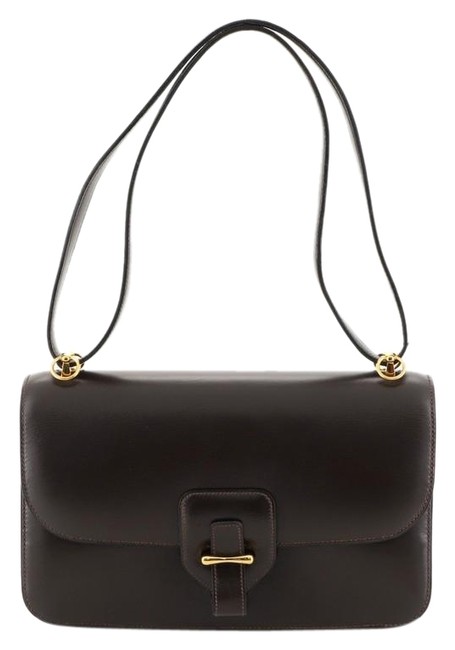 Hermes Box Bardo Golf Calf Marron Fonce Brown Leather Shoulder Bag