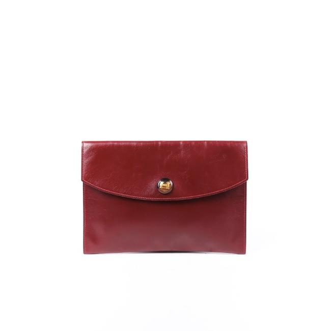 Hermes Box Vintage Rio Calf Rouge H Leather Clutch