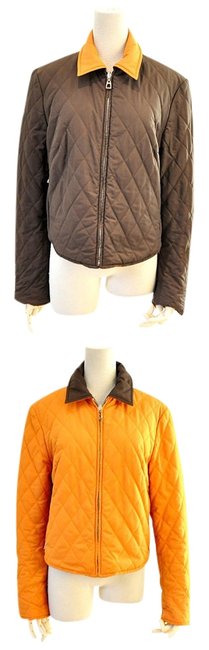 Hermes Brown Reverse Quilted Puffy Jacket 