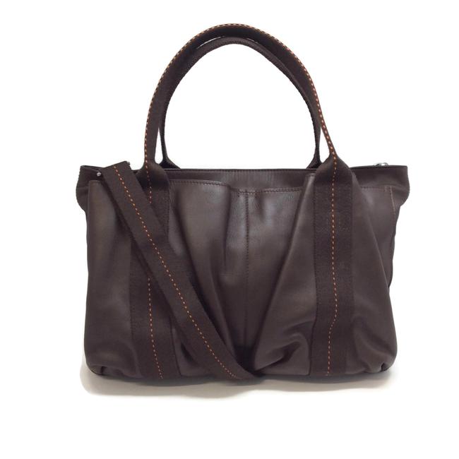 Hermes Caravan Horizontal Dark Brown Derma Leather Satchel