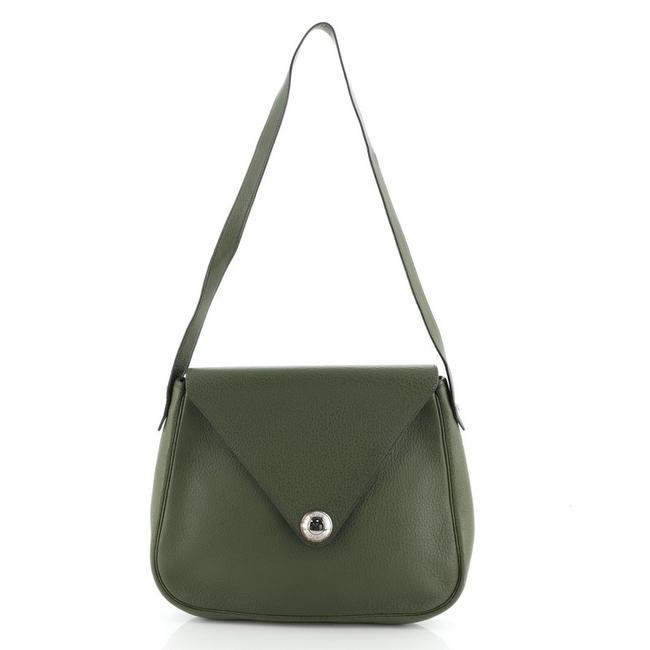 Hermes Christine Handbag Green Leather Shoulder Bag