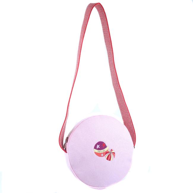 Hermes Circus Ladies Pink Canvas Shoulder Bag