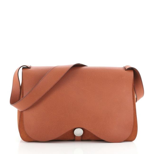 Hermes Colorado Handbag Toile Gm Orange Leather and Canvas Shoulder Bag