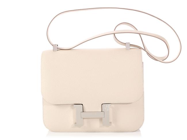 Hermes Constance 24 Epsom Craie White Leather Cross Body Bag