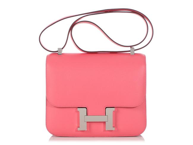 Hermes Constance 24 Evercolor Rose Azalee Pink Leather Shoulder Bag
