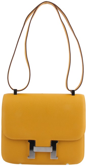 Hermes Constance 24 Jaune Ambre Yellow Epsom Cross Body Bag