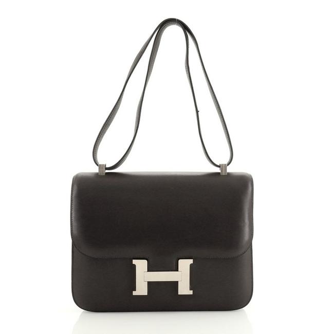 Hermes Constance Barenia 23 Black Leather Shoulder Bag