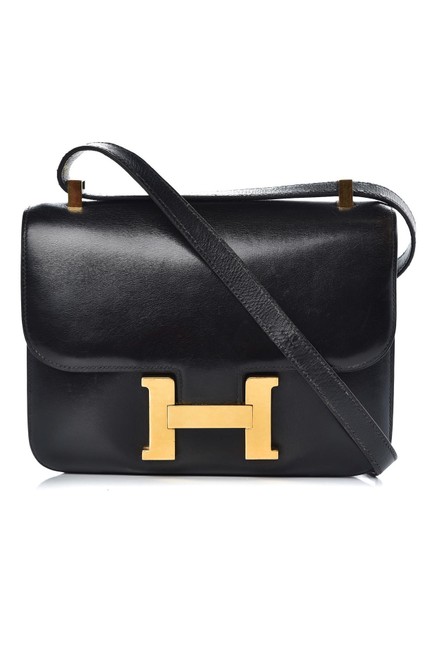 Hermes Constance Black Box Leather Cross Body Bag