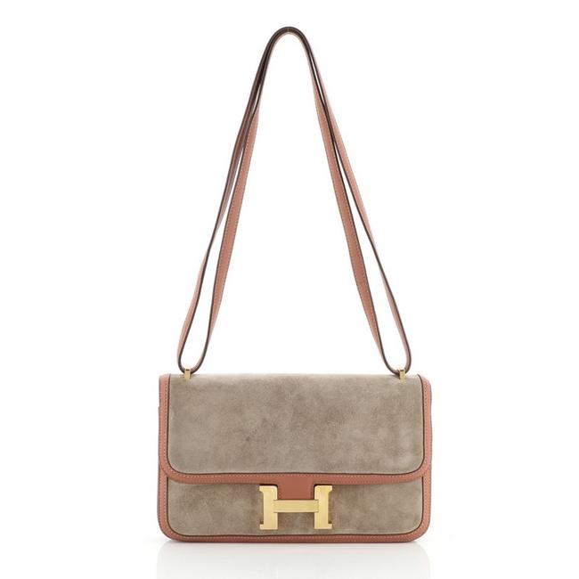 Hermes Constance Elan Doblis Suede with Swift 25 Shoulder Bag