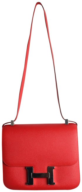 Hermes Constance Red Leather Clutch