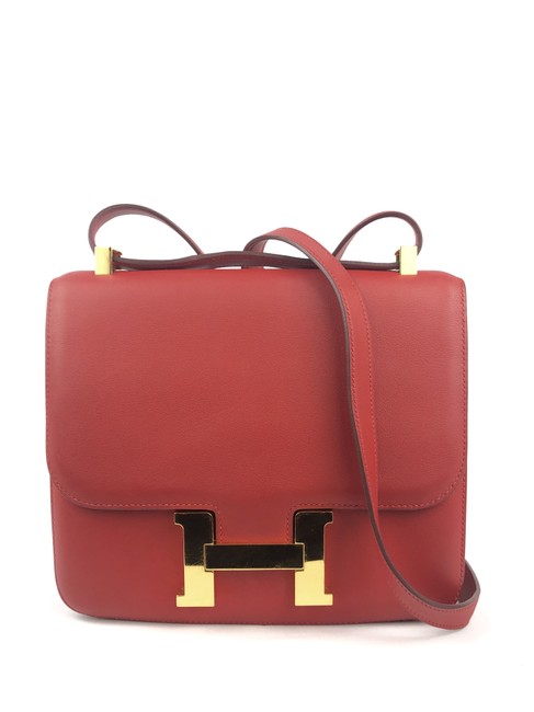 Hermes Constance Red Leather Shoulder Bag