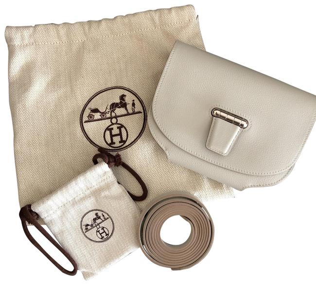 Hermes Convoyeur Gris Mini Pearl Grey Leather Clutch