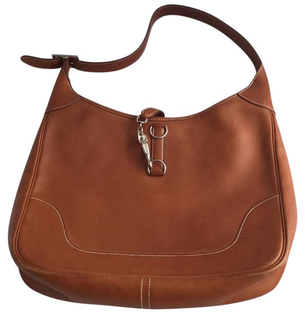 Hermes Courchevel Cognac Brown Leather Hobo Bag