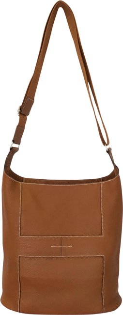 Hermes Crossbody Clemence Leather Good News H Saddle Brown Hobo Bag