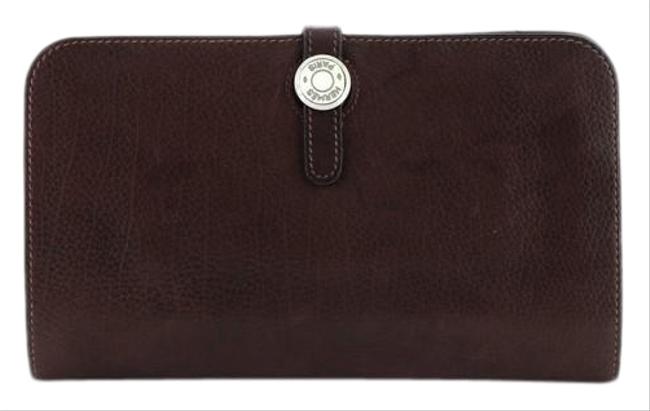 Hermes Dogon Duo Combined Wallet Red Leather Clutch