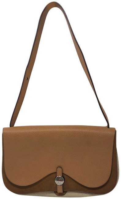 Hermes Double Flap Colorado Pm Brown and Beige Shoulder Bag