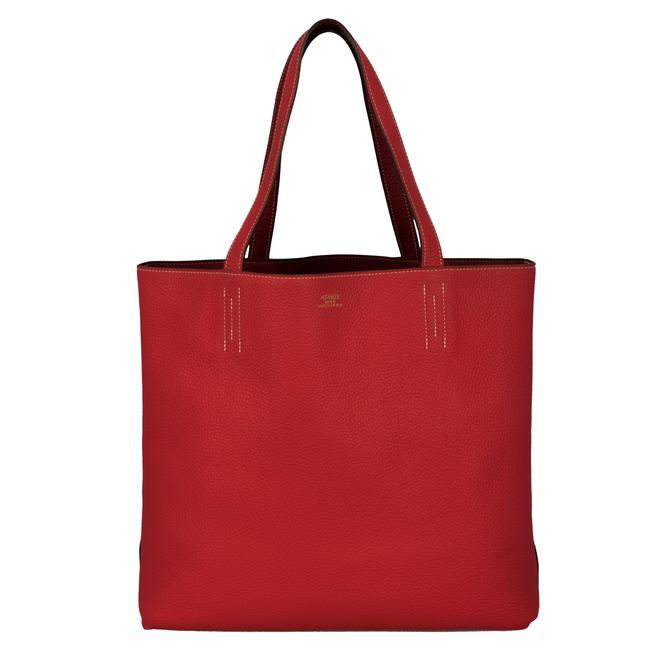 Hermes Double Sens Clemence 45 Leather Tote