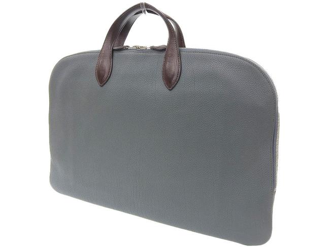 Hermes Edit 50 Business Briefcase Blue Orange Togo Leather Messenger Bag