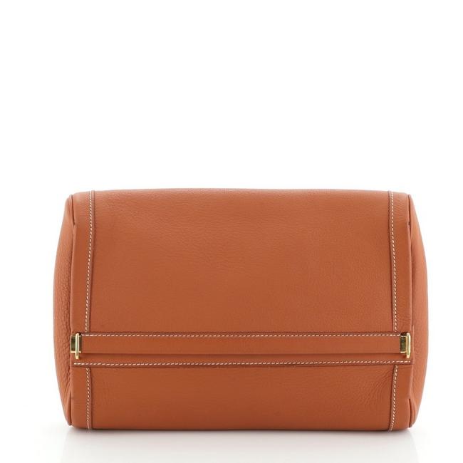 Hermes Equi Brown Leather Clutch