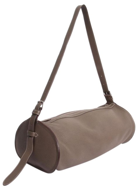 Hermes Sac Doremi 45 2011 Etoupe Clemence Leather Cross Body Bag