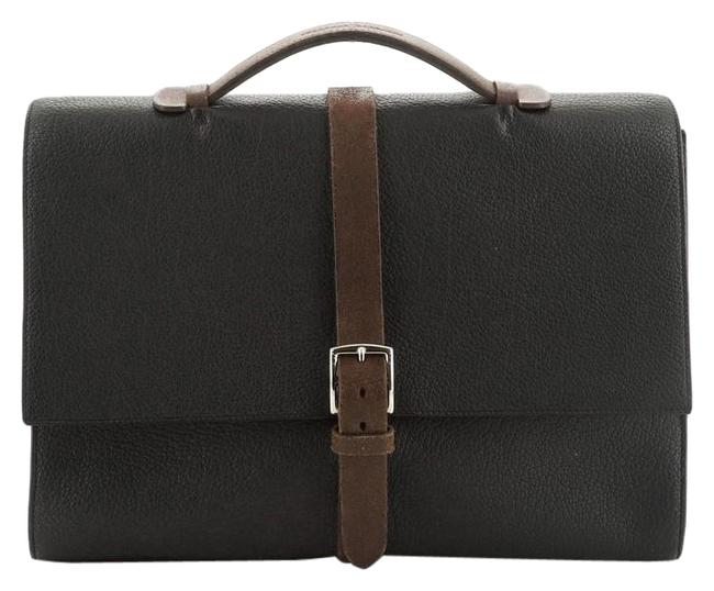 Hermes Etriviere Ii Briefcase Negonda 38 Black Leather Tote