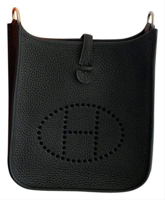 Hermes Evelyne 16 Black Leather Cross Body Bag