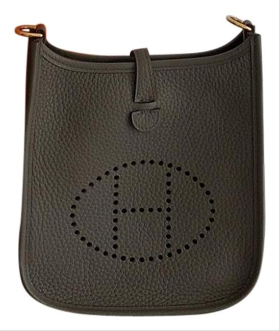 Hermes Evelyne 16 Etoupe Gold Hardware Leather Cross Body Bag