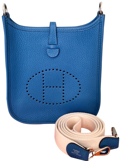 Hermes Evelyne 16 Tpm Blue Clemence Leather Cross Body Bag