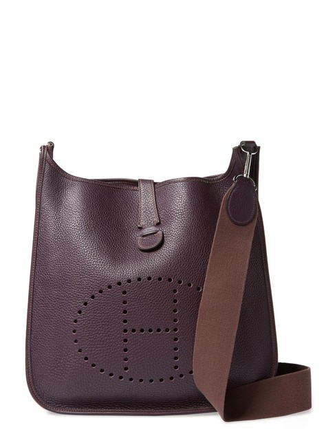 Hermes Evelyne 870899 Purple Leather Messenger Bag