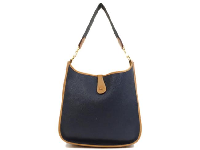 Hermes Evelyne Bicolor Navy 235661 Blue Leather Shoulder Bag