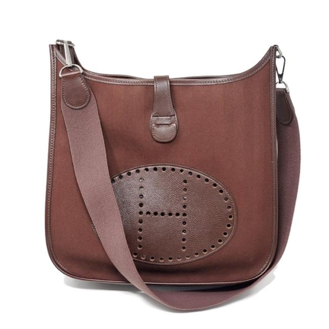 Hermes Evelyne Canvas Pm Brown Shoulder Bag