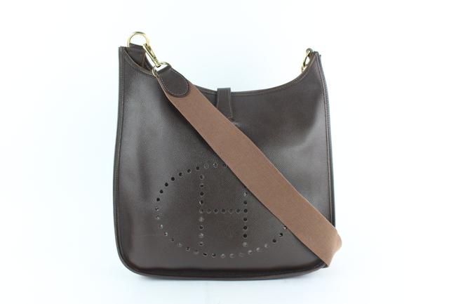 Hermes Evelyne Dark 6hz1220 Brown Leather Messenger Bag