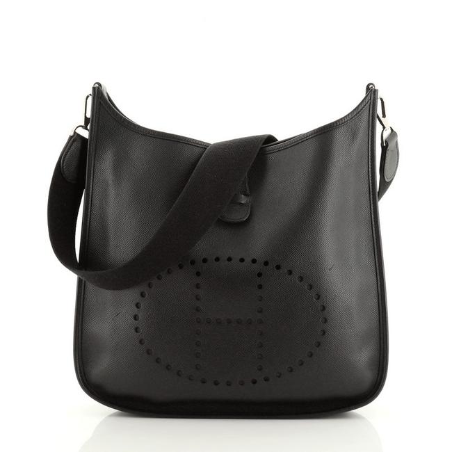 Hermes Evelyne Gen I Epsom Gm Black Leather Messenger Bag