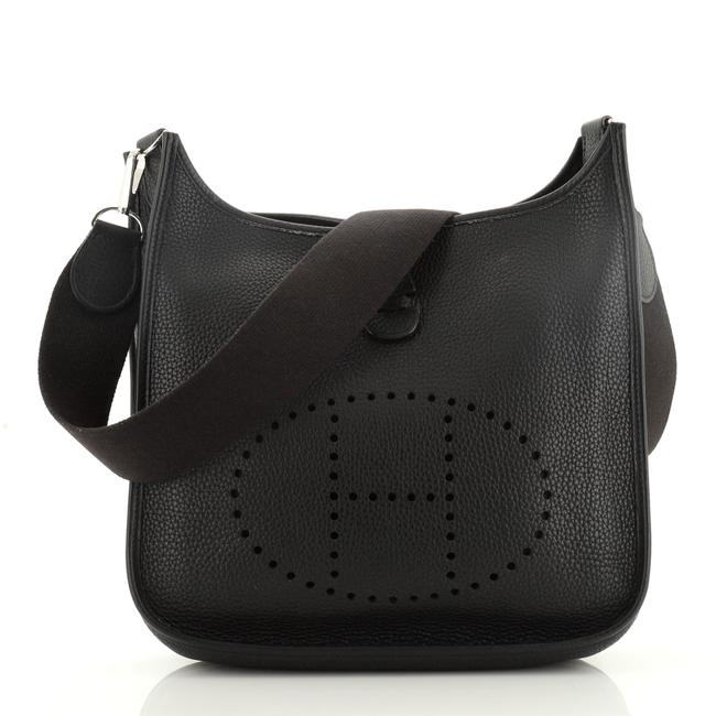 Hermes Evelyne Gen Ii Clemence Pm Black Leather Cross Body Bag