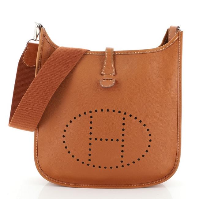 Hermes Evelyne Gen Ii Epsom Pm Brown Leather Cross Body Bag