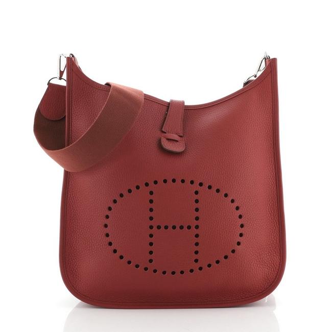 Hermes Evelyne Gen Iii Clemence Gm Red Leather Cross Body Bag
