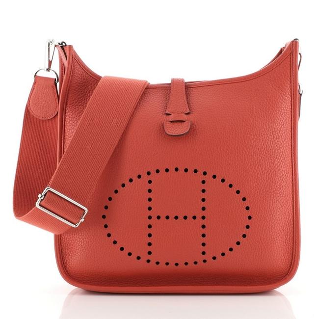 Hermes Evelyne Gen Iii Clemence Pm Red Leather Cross Body Bag
