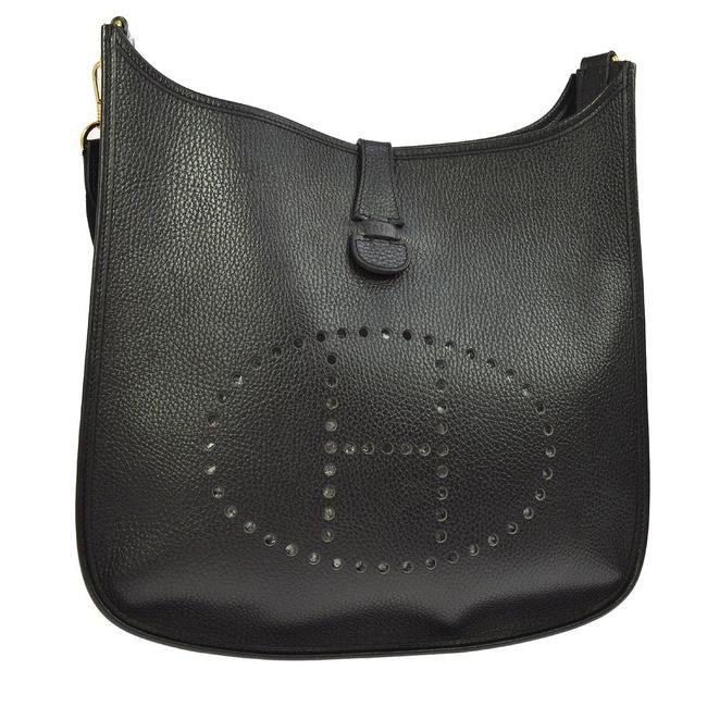 Hermes Evelyne Gm Black Ardennes Leather Cross Body Bag