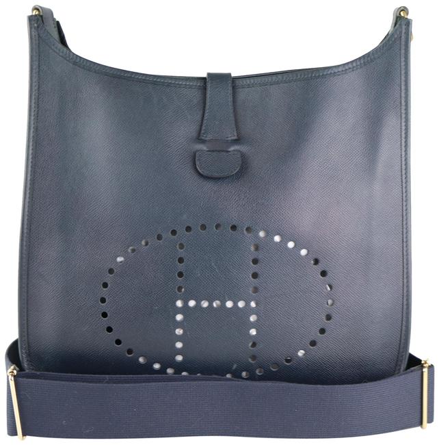 Hermes Evelyne Gm Bleu Marine Courchevel Shoulder Bag