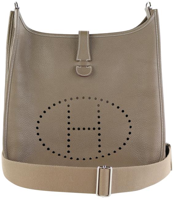 Hermes Evelyne Gm Etoupe Clemence Shoulder Bag