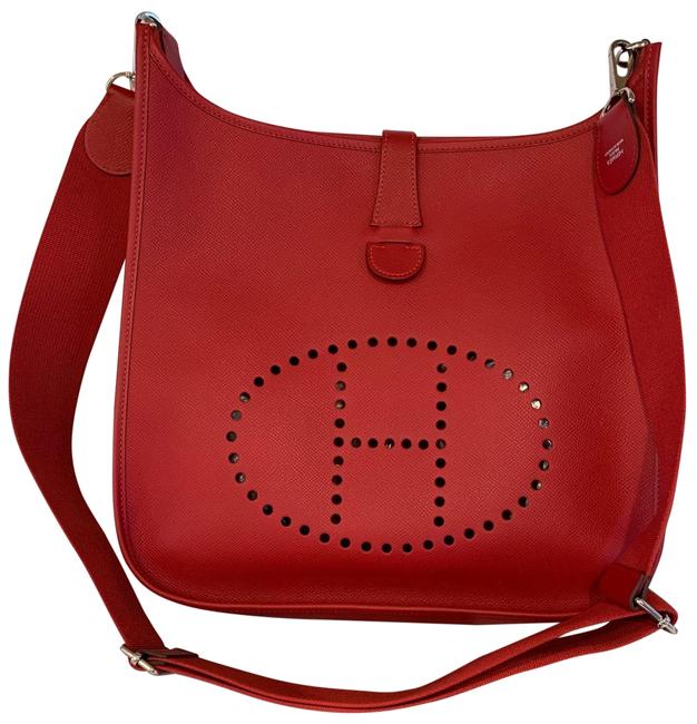 Hermes Evelyne Gm Red Cross Body Bag