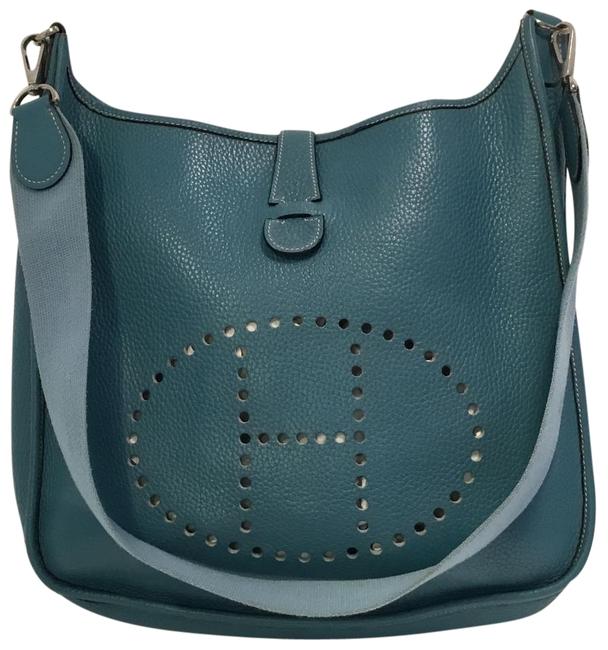 Hermes Evelyne Jean Ii Blue Leather Messenger Bag
