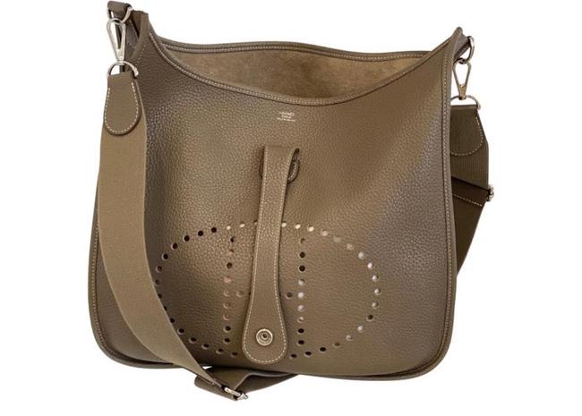 Hermes Evelyne Leather Olive Shoulder Bag
