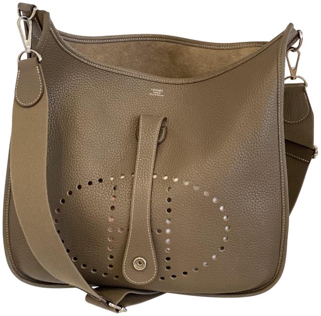 Hermes Evelyne Olive Leather Shoulder Bag