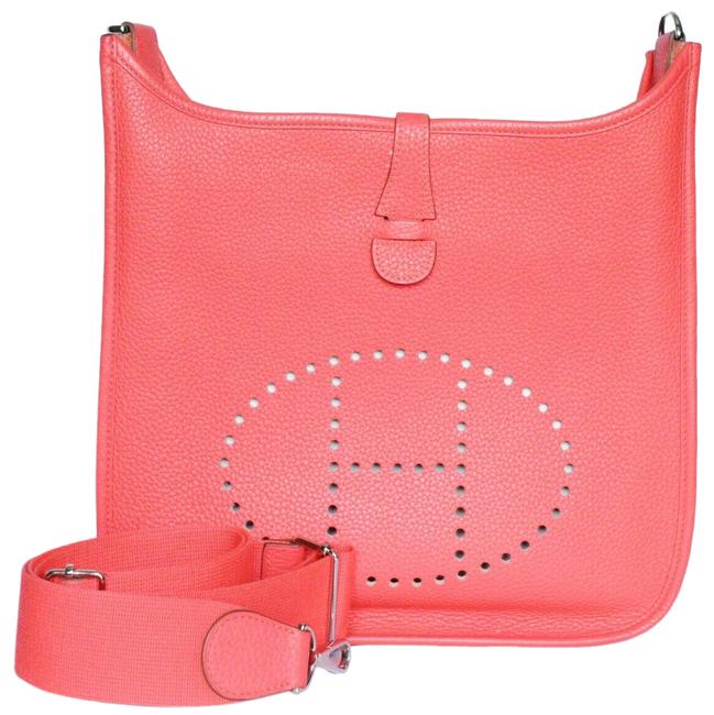 Hermes Evelyne Pm 29cm 2010 Entrupy Coral Leather Shoulder Bag