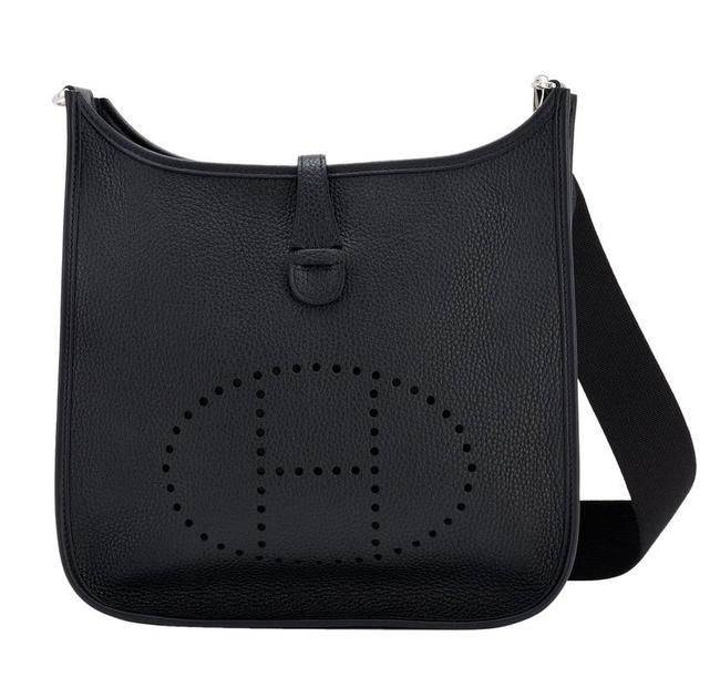 Hermes Messenger Evelyne Pm Black Leather Cross Body Bag