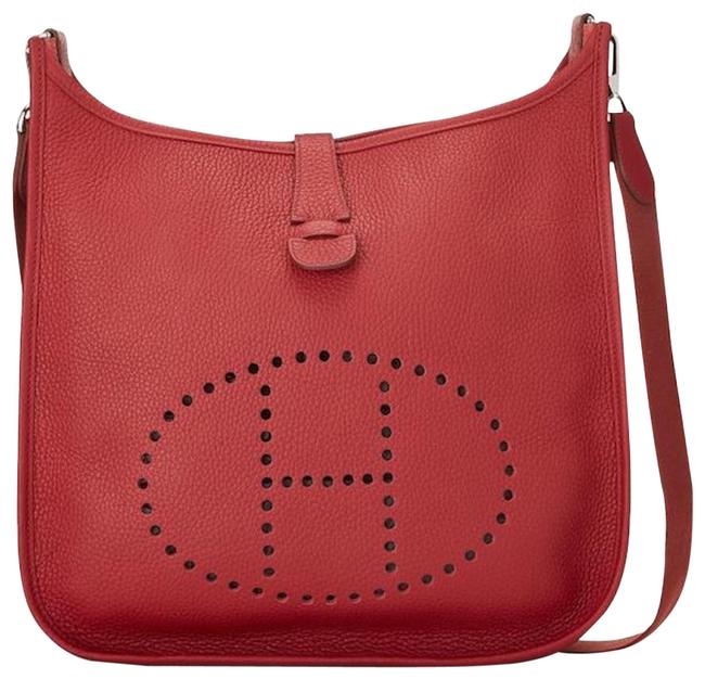 Hermes Evelyne Red Leather Cross Body Bag
