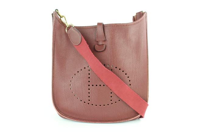 Hermes Messenger Evelyne Rouge 230926 Bordeaux Leather Cross Body Bag