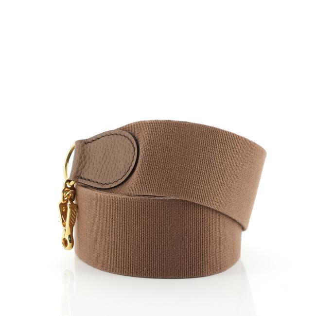 Hermes Evelyne Strap Brown Canvas Plain Shoulder Bag