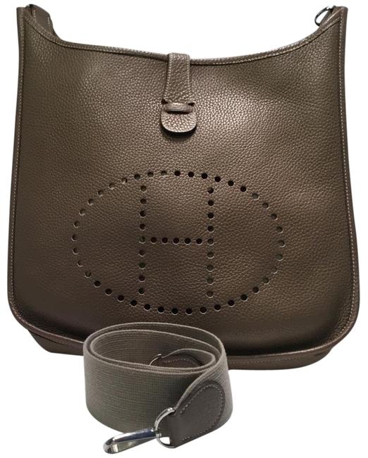 Hermes Evelyne Ii Taupe Leather Shoulder Bag